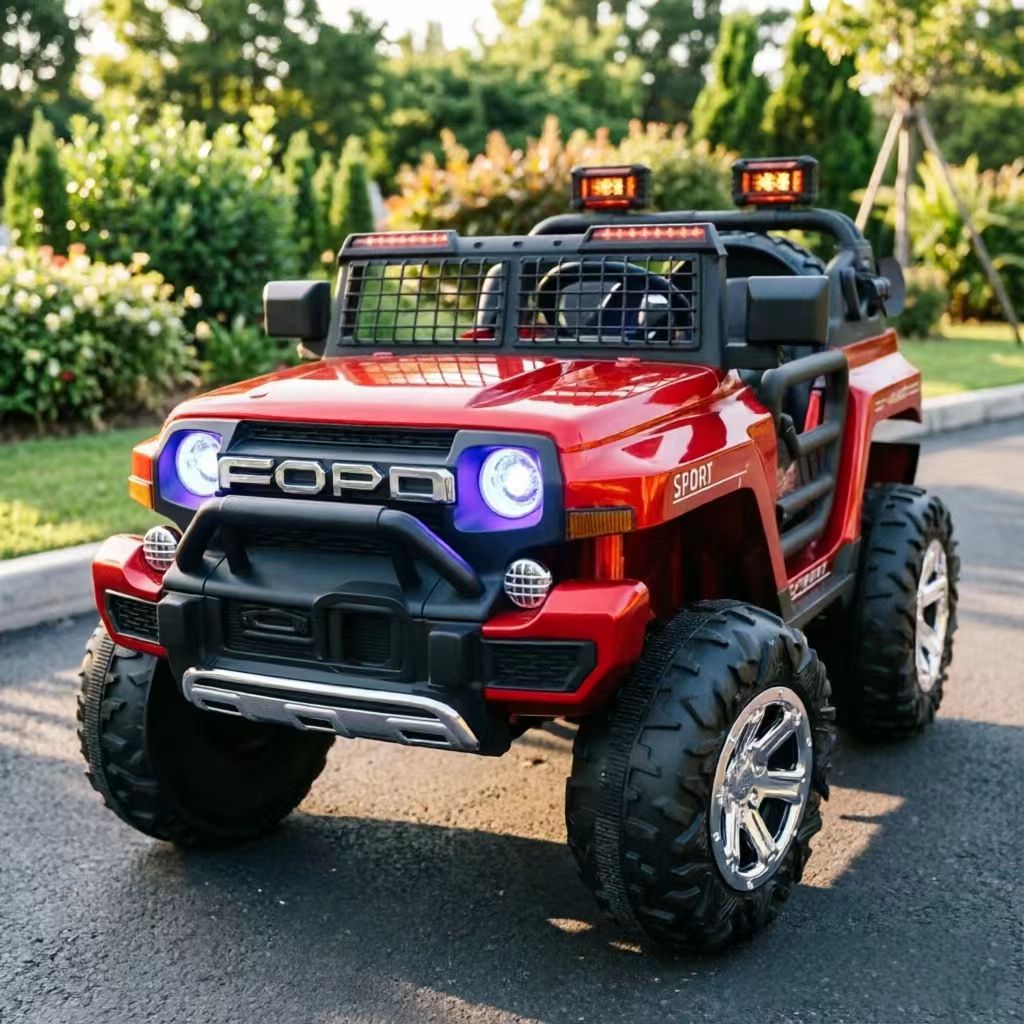 Coche Eléctrico de Juguete para Niños con Control Remoto y Música, Doble Tracción, para Exteriores image 4