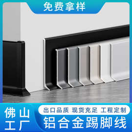 铝合金踢脚线4cm6cm自粘免打孔贴脚线极简装饰粘胶金属地脚线批发
