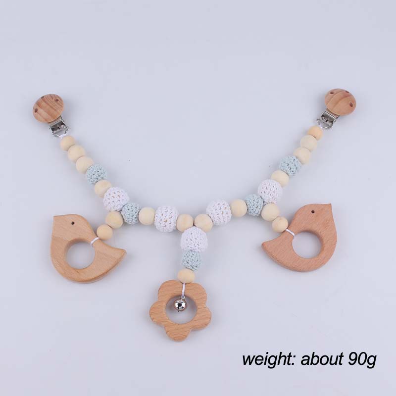 Bebé de dibujos animados haya elefante mordedor creativo campana lana bola cuentas madera molar colgante carro cadena juguete