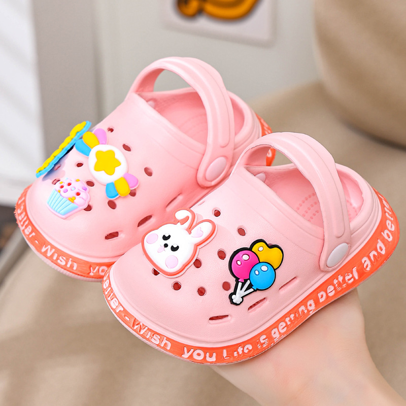 Children's Slippers Boys' Summer Baby's Hole Shoes Non-slip Soft Bottom Girls' Cute Cartoon Bath Infant Indoor