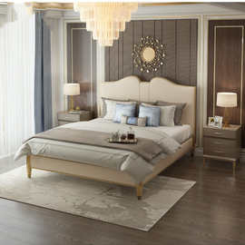 美式轻奢双人床1.8米主卧婚床1.5米欧式实木床现代简约卧室公主床