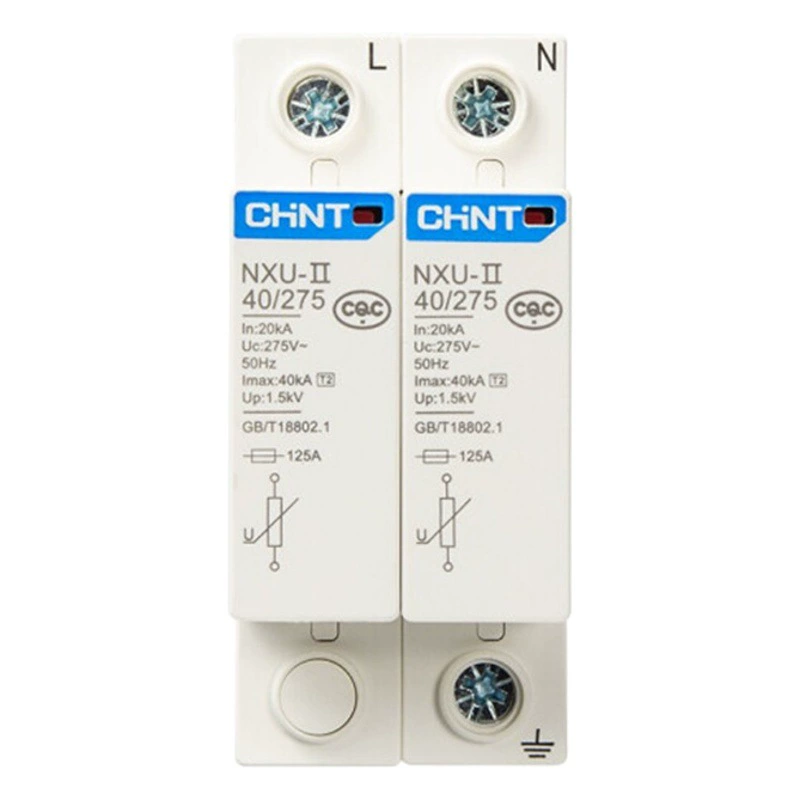 Chint Сетевой фильтр Surge NXU-Ⅱ 40kA/440V 2P Электропитание Защита от молнии Домашний разрядник 3p 4p