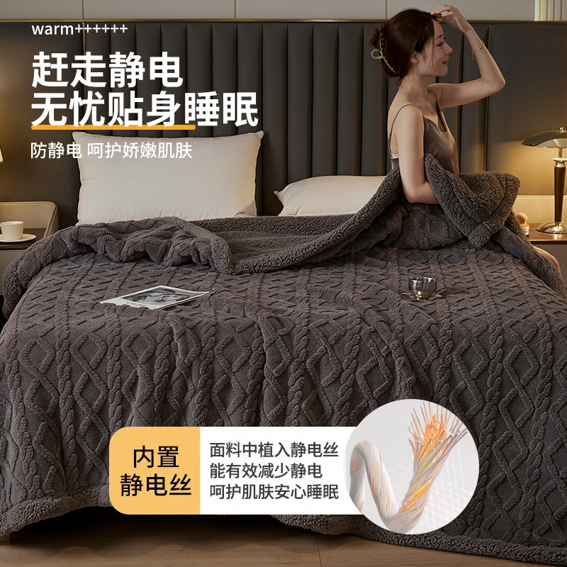 Tafu terciopelo edredón engrosado invierno manta dormitorio de estudiantes manta siesta oficina terciopelo de leche edredón de lana de cordero