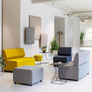 Office Leisure Reception Creative Combination Sofa Coffee Table Can Be Customized Scandinavian Fabric Leisure Reception Waiting Area Sand X&
