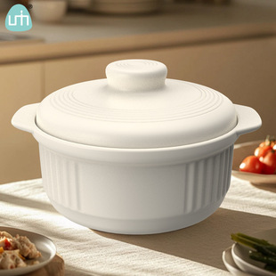 New Japanese-Style Off-White Casserole Stew Pot, High-Temperature Resistant Gas Stove Special Household Soup Pot, Large-Capacity Soup Pot Wholesale