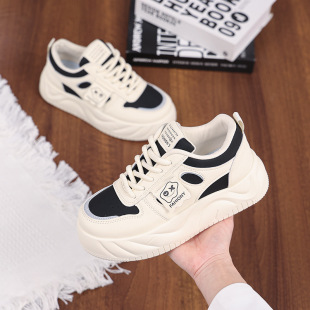 2025 Spring White Shoes New K-Style Ins Female Students Thick-Soled Heightening Sports Sneakers Casual Street Photography Df-5