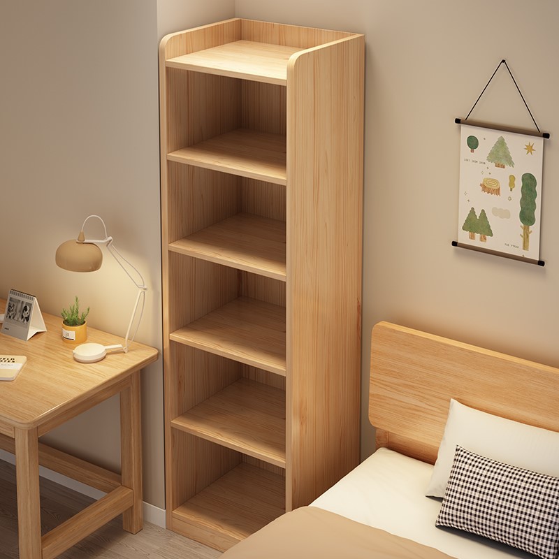 Estante de libros de cabecera de cama hueco estante de piso estante de madera sólida estante de libro estrecho del dormitorio armario de esquina armario de almacenamiento