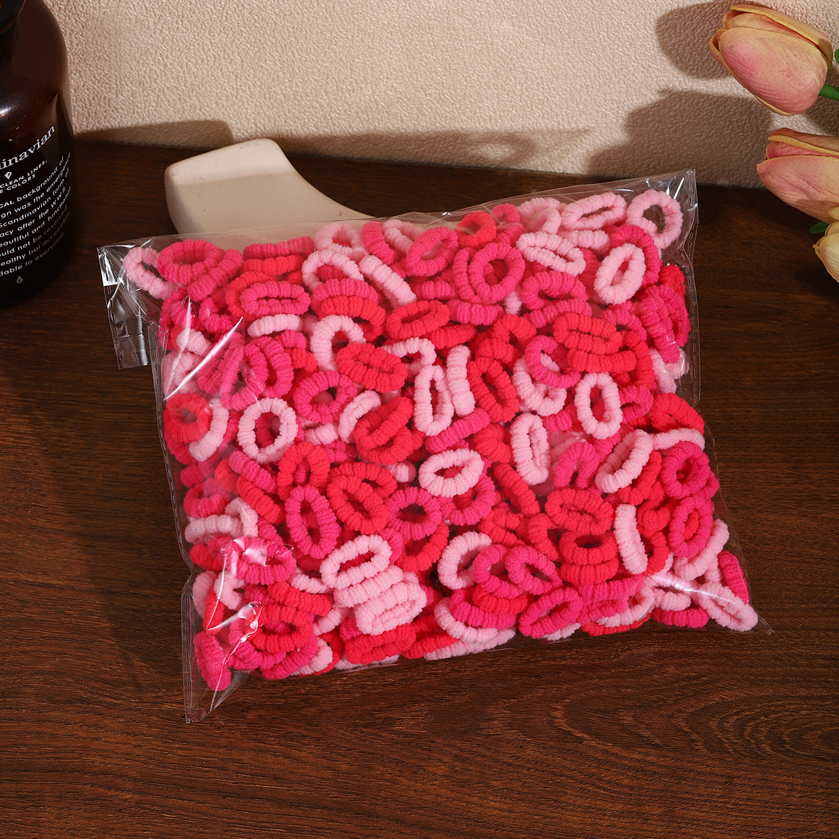 Flores rosadas 500 bolsas opp