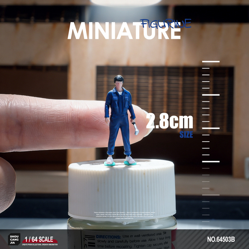 Car Repair Worker Character Model Miniature 64-Piece 3D Props Mini Figure Trendy Toy Colorful Macro Scene