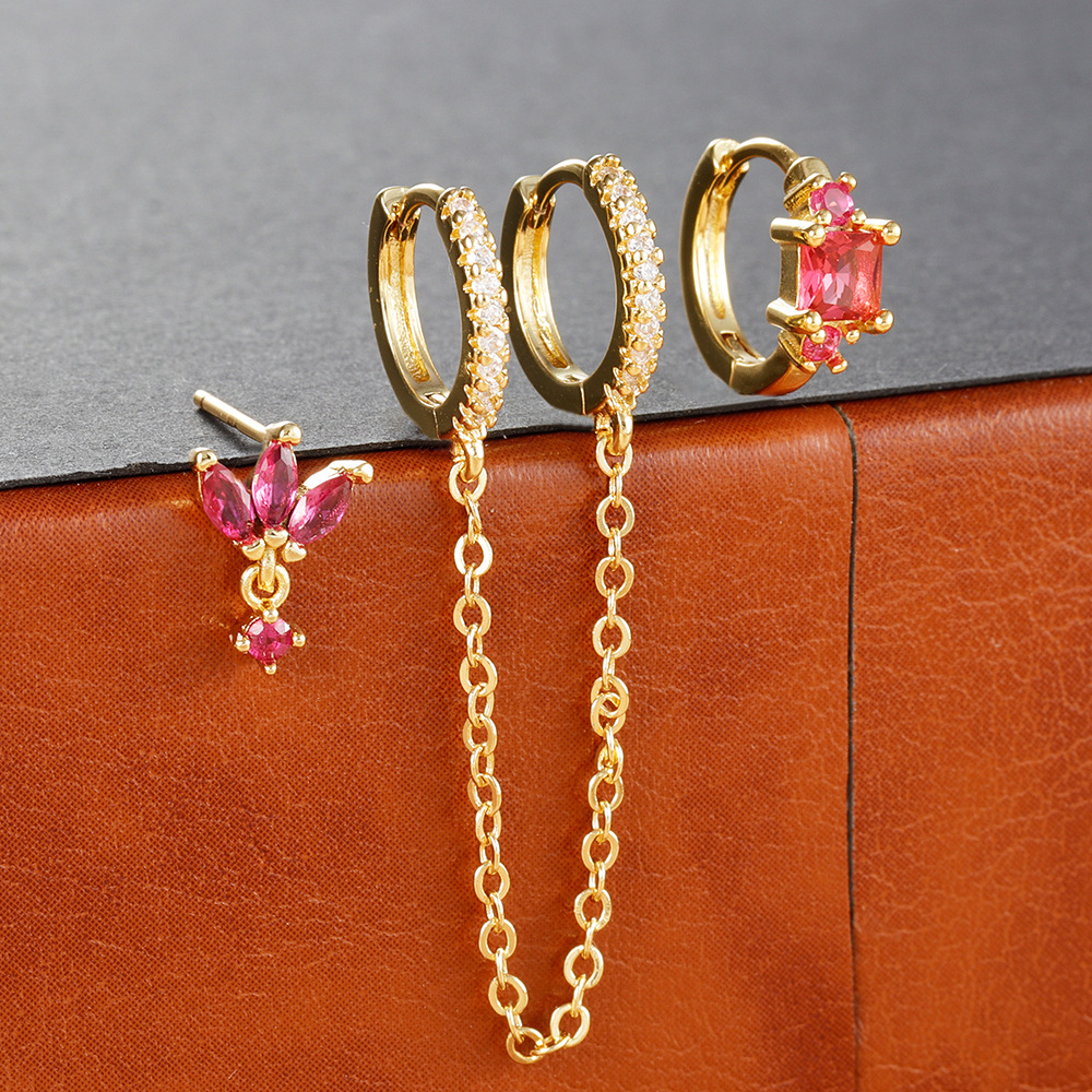 Copper Material Geometric, Water Droplets Pattern Women's Gender 1 Set Elegant Streetwear Geometric Water Droplets Plating Copper Drop Earrings Earrings Ear Studs