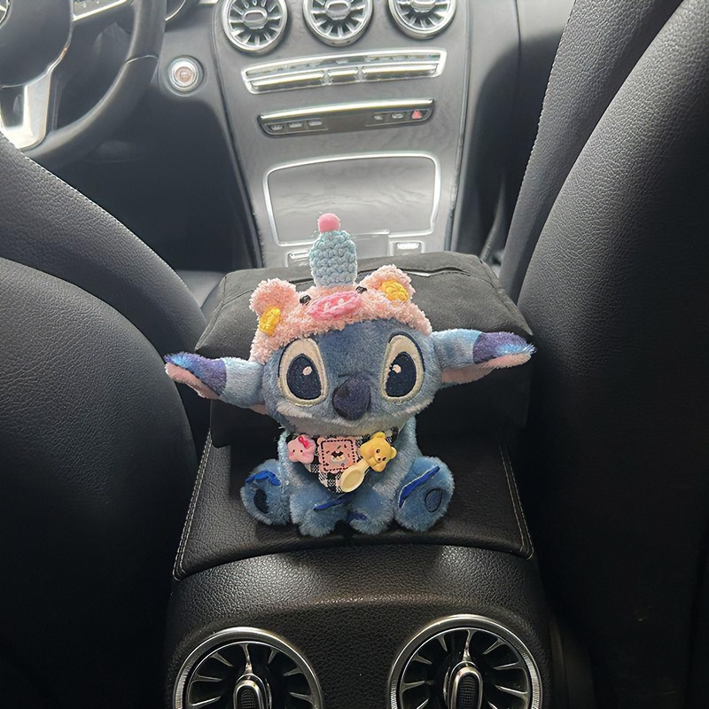 Cute and simple Stitch car tissue box, premium Stitch car tissue holder for the armrest box, in-car gift