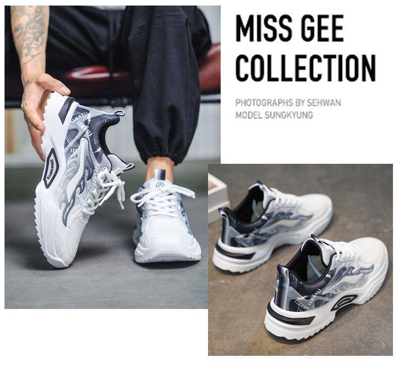 Giày thể thao nam sneaker lưới thoáng khí phối màu, đế thấp 3 cm — 3529 xanh da trời, 3529 đen trắng chi tiết 11