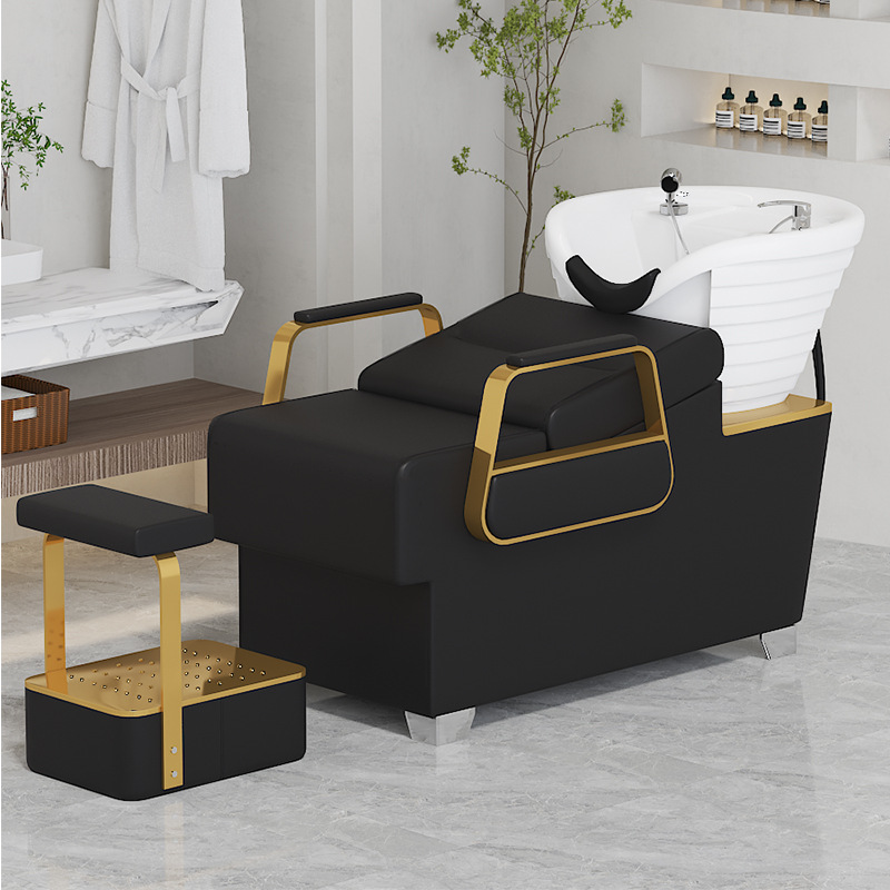 Fabricantes de camas de champú spot Peluquería minimalista moderna Peluquería medio cama de descarga de cama reclinable