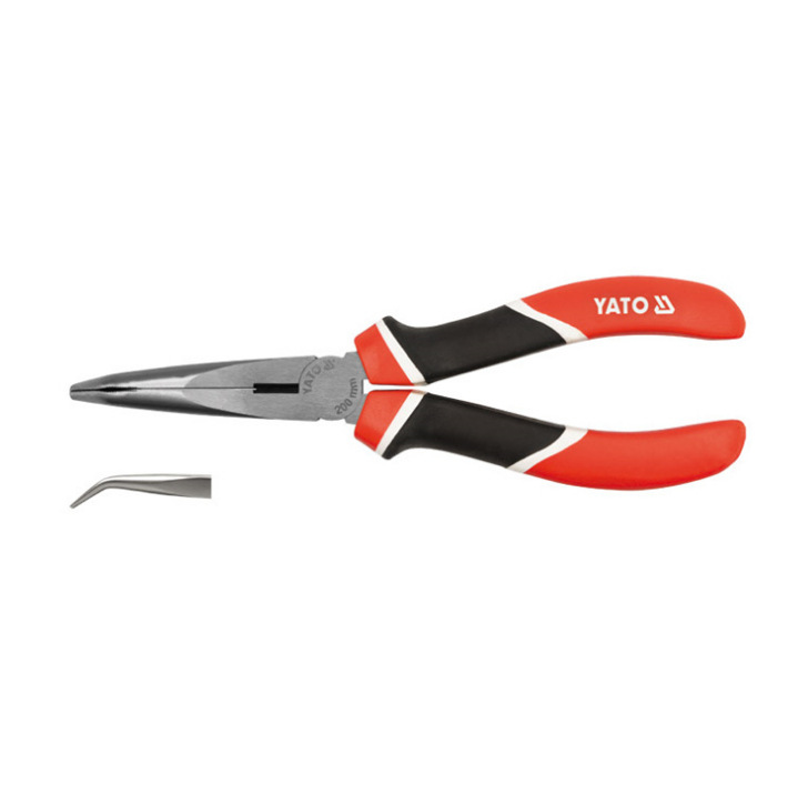 易尔拓6 8寸三色柄弯头尖嘴钳 弯嘴钳 钳子YT-1945 YT-1946