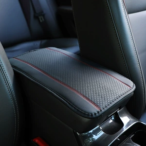 All-season universal armrest box mat, fiber leather embossed, double-stitched, non-slip central armrest box cover mat, Model YL