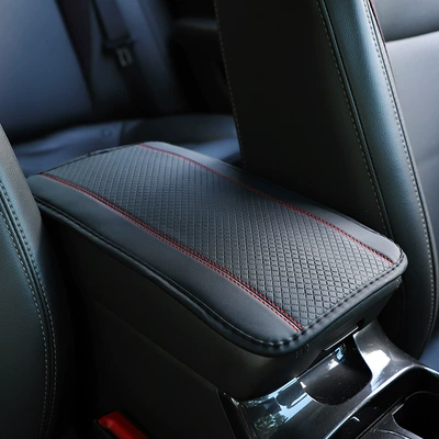 All-season universal armrest box mat, fiber leather embossed, double-stitched, non-slip central armrest box cover mat, Model YL