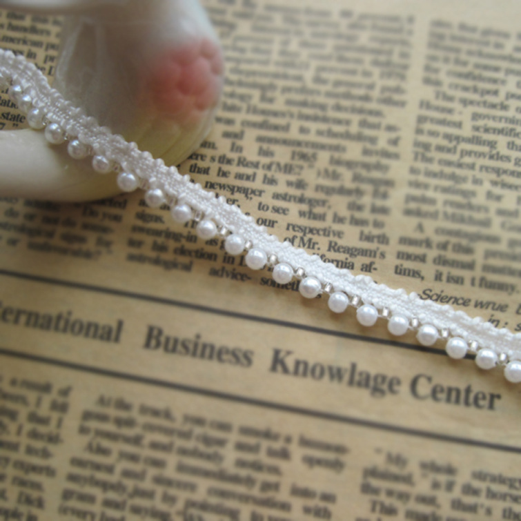 2021流行钉珠花边服装辅料珍珠边童装女装窗帘帽子辅料 宽度1厘米