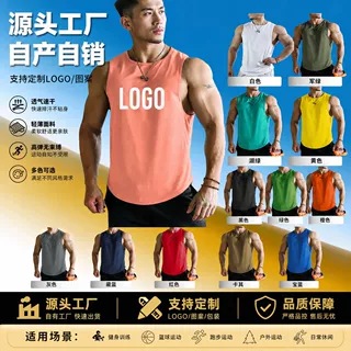 外贸源头工厂男速干无袖背心网眼透气运动跑步休闲上衣男oem定制
