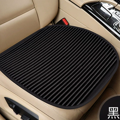 Car Seat Cushion for All Seasons, Filled with Bamboo Charcoal and Buckwheat Husk, Ventilated and Breathable Three-Piece Set, Bamboo Charcoal Filling (Seat cushion, seat cover) - black-main-driver-1-picture