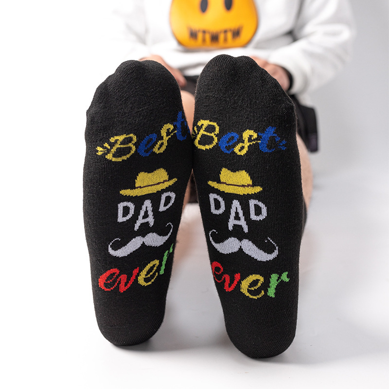 in stock German Series Casual Socks European and American Cross Border Foot Color Letter Jacquard Funny Creative Gift Socks