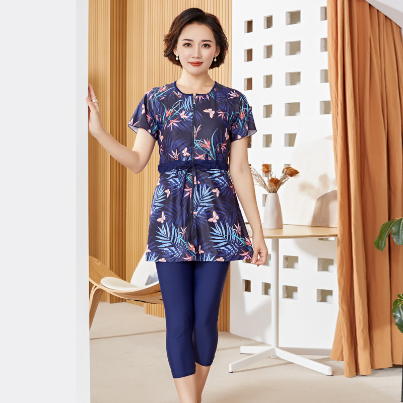New large size plus fat mother split pants swimsuit conservative hot spring plus fat increase 200kg factory outlet