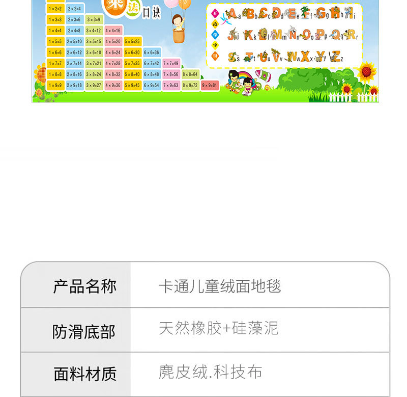 Cartoon children's floor mat, city traffic natural rubber floor mat, game toy rug, parking lot track educational floor mat