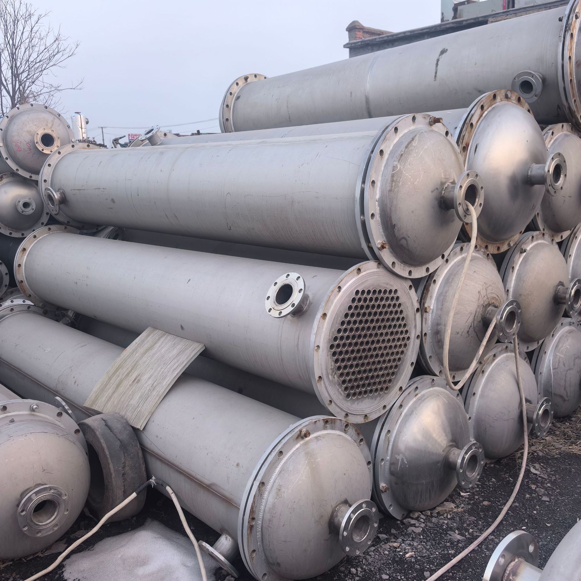 二手不锈钢冷凝器 列管冷凝器 钛管冷凝器石墨冷凝器 10-100平方