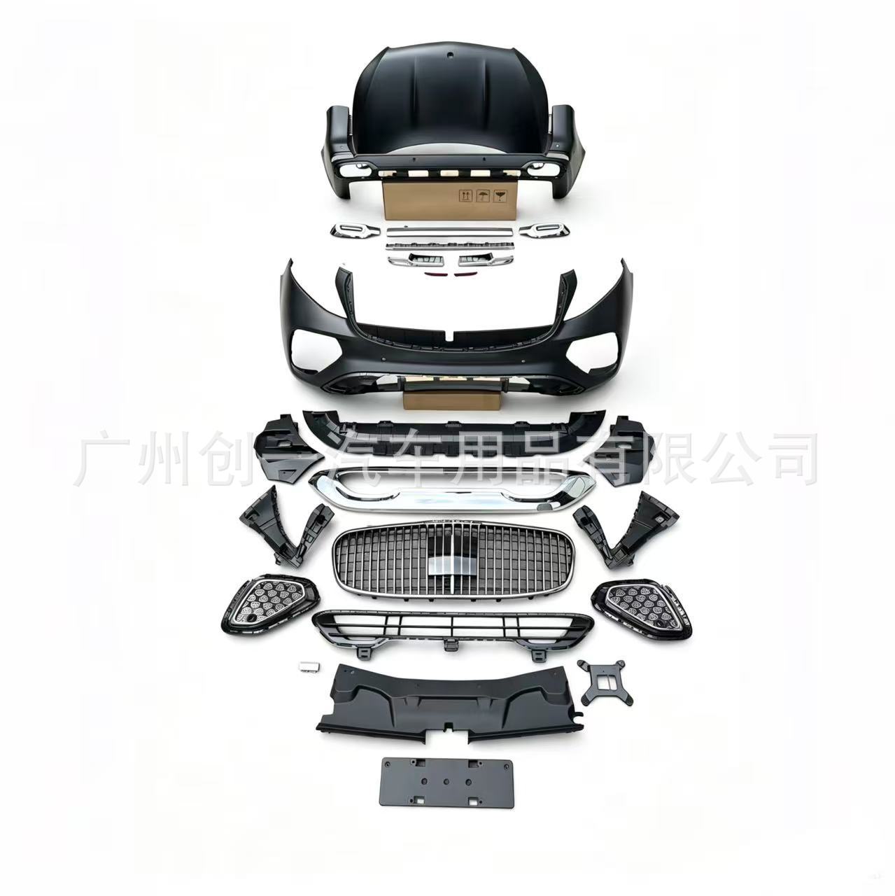 Suitable for Mercedes-Benz V-Class Vito Modification, 24-Style Maybach Body Kit, W447 Maybach Front Bumper, Grille, Hood, Rear Bumper
