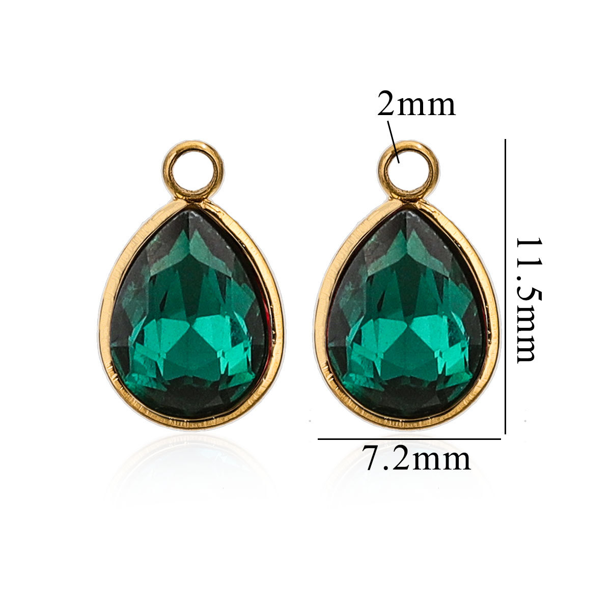 Acero inoxidable vidrio cristal colgante gotas de agua gemas de color colgante de acero titanio accesorios de joyería DIY