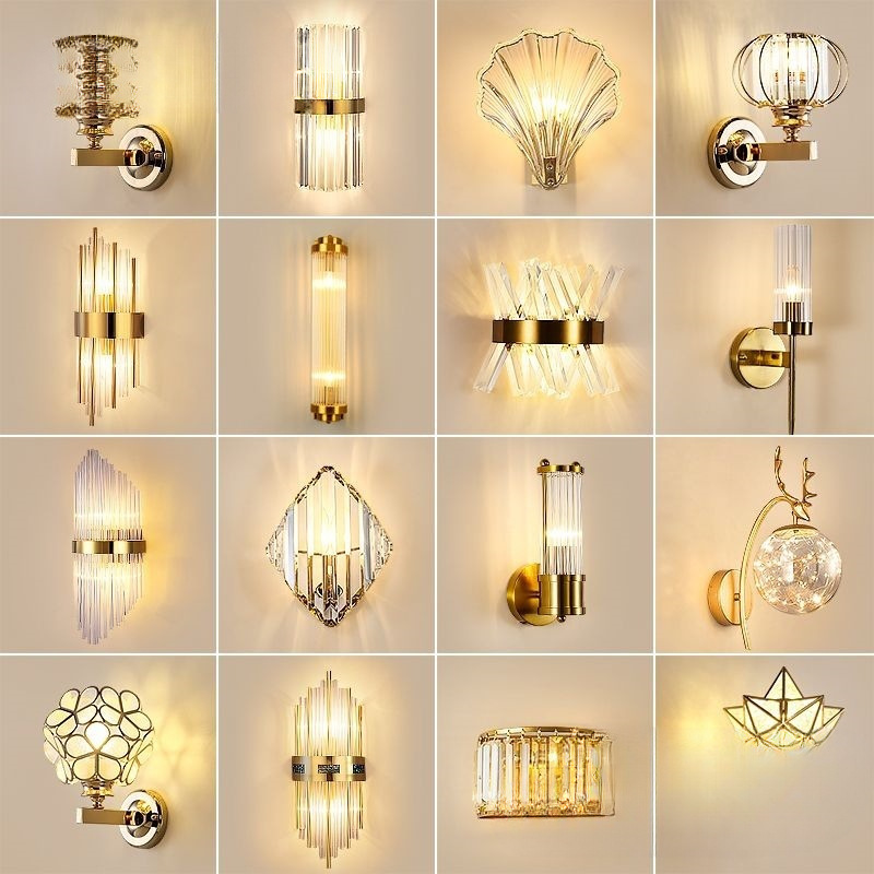 Wall Lamp Wall Corridor Living Room Background Wall Lamp Crystal Indoor Lamp Hotel Aisle Corridor Popular Bedroom Bedside Lamp