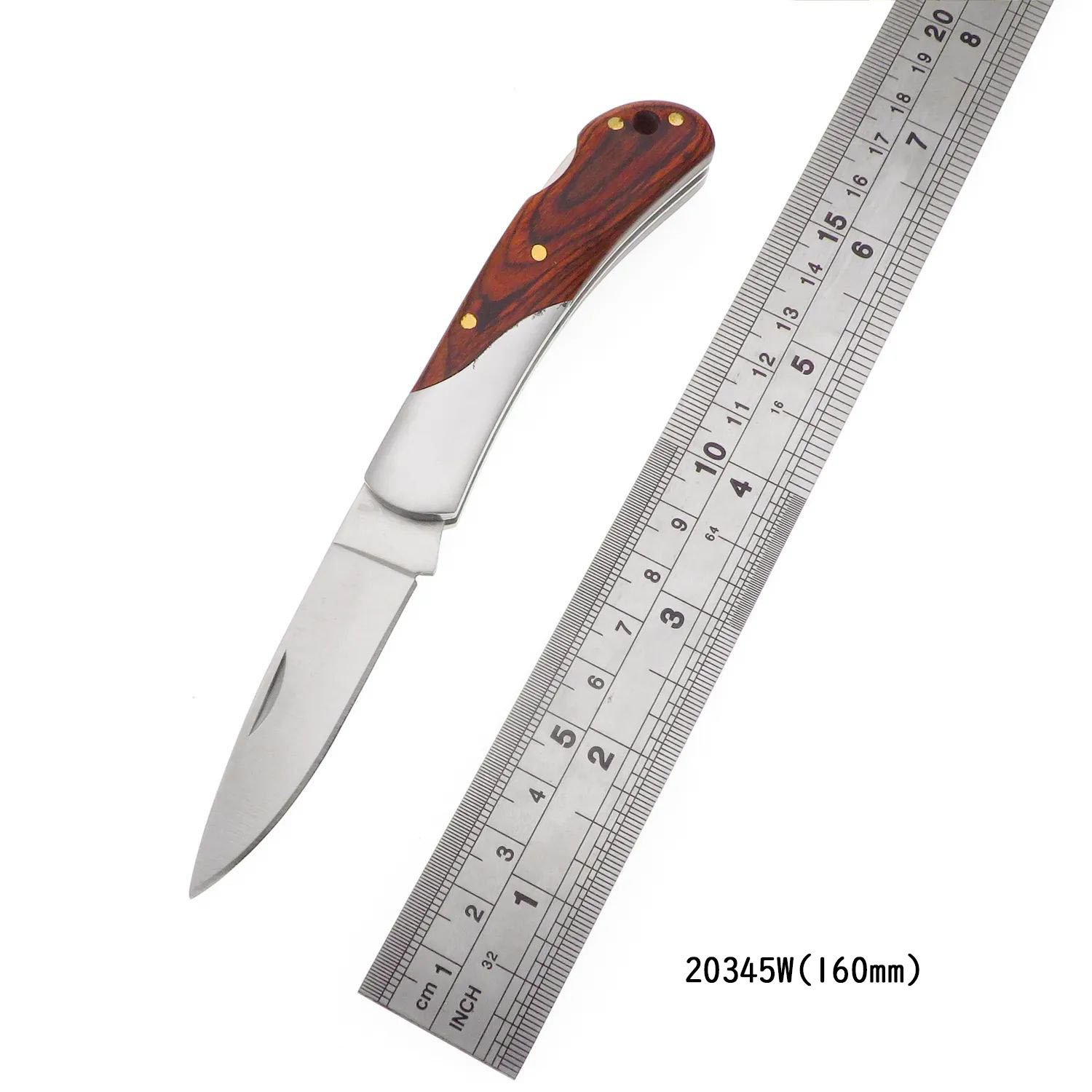 热销跨境不锈钢木柄折叠刀野营露营户外折刀多用途便携水果刀小刀