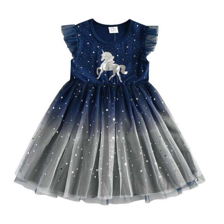 платье children's wear girls short-sleeved unicorn dress children's OTHER