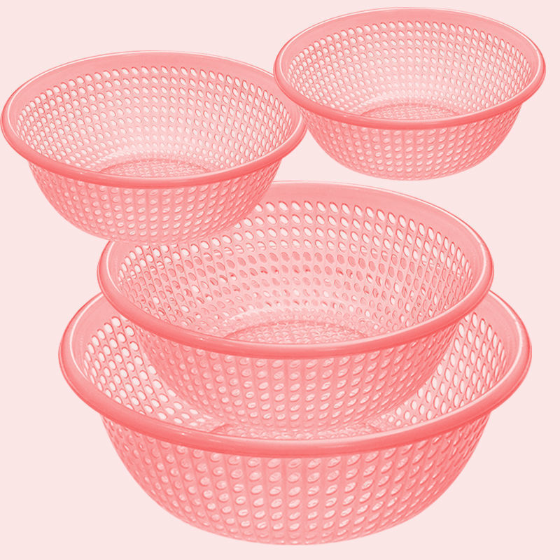 プラスチックふるい排水バスケット大型家庭用野菜洗いバスケット野菜洗いボウル果物洗いふるいキッチン厚みのある果物バスケット|undefined