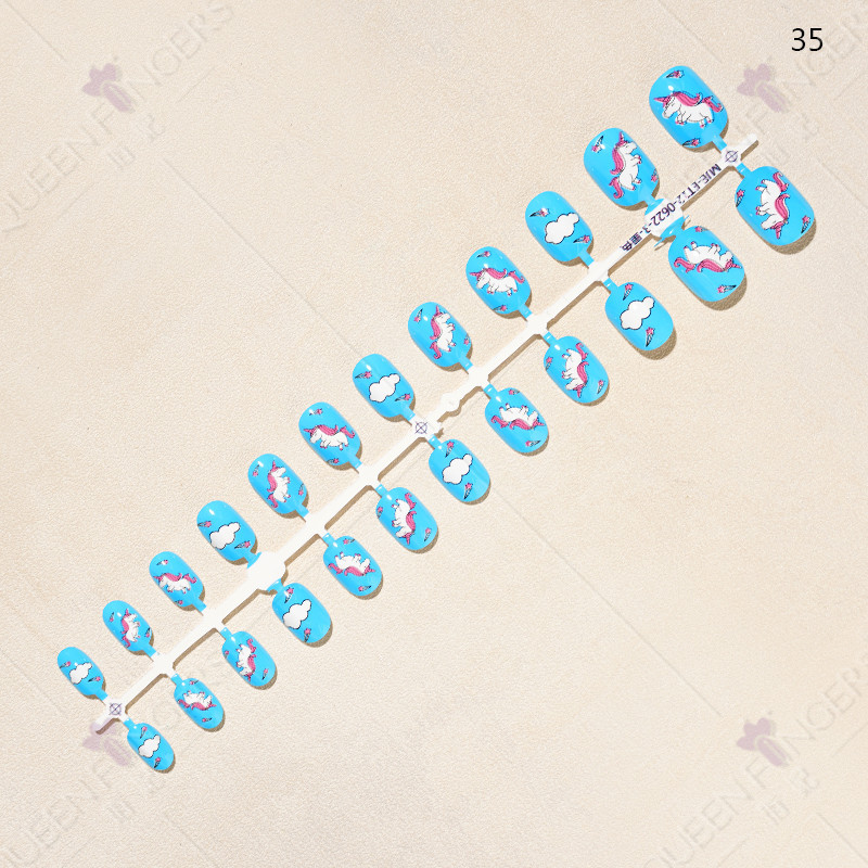 Nuevo manicure 24 piezas de banda de desgaste de uñas productos terminados manicure niños parches manicure productos terminados manicure