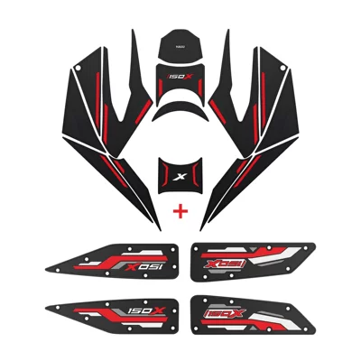 Motorcycle pedals – Modification Accessories - red-foot-pad-fuel-tank-sticker