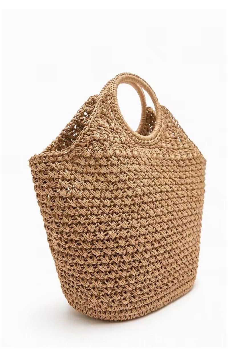 Women's Medium Straw Solid Color Elegant Square Open Straw Bag display picture 3