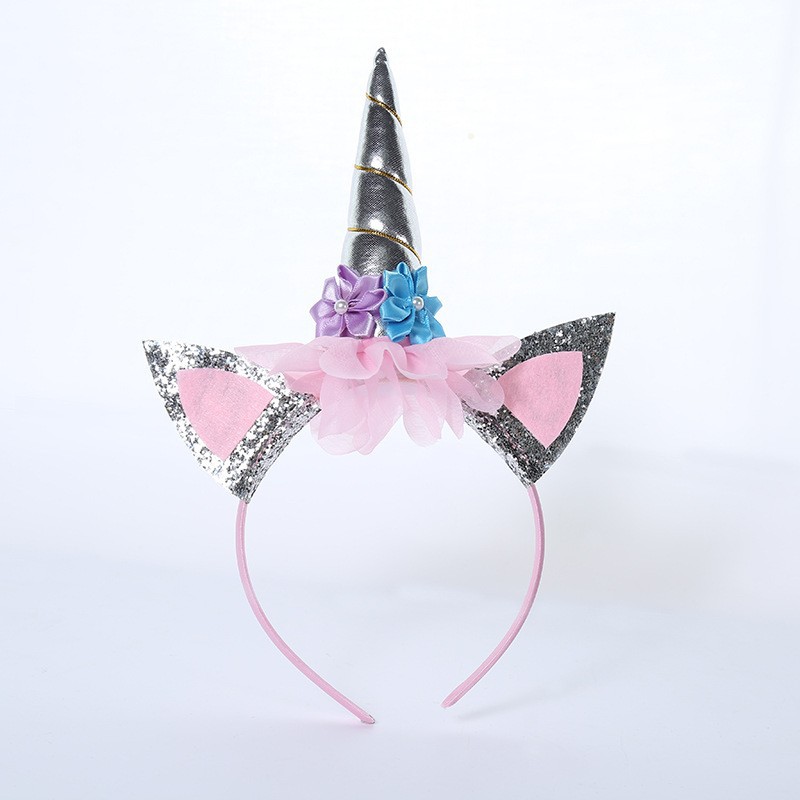 Moda creativa pony diadema unicornio partido princesa Halloween carnaval niña tocado al por mayor