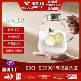 耐高温玻璃冷水壶家用客厅凉水壶果汁壶茶壶高硼硅玻璃大容量水壶