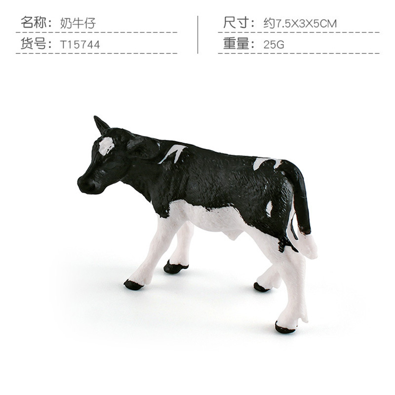 Transfronterizo simulación granja Rancho animal negro punto vaca ganado Jersey Denim modelo decoración estática decoración juguete