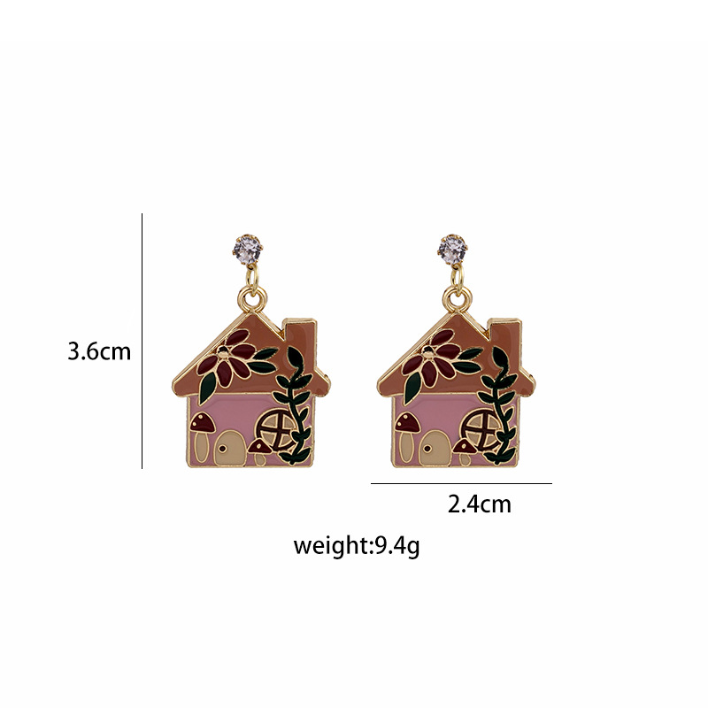 1 Pair Fashion House Flower Alloy Plating Women's Drop Earrings display picture 1