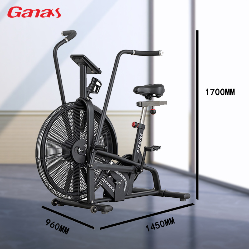 Vehículo de gimnasio de resistencia al viento comercial unidad de ventilador deportivo de hotel equipo de gimnasio ultra silencioso bicicleta dinámica
