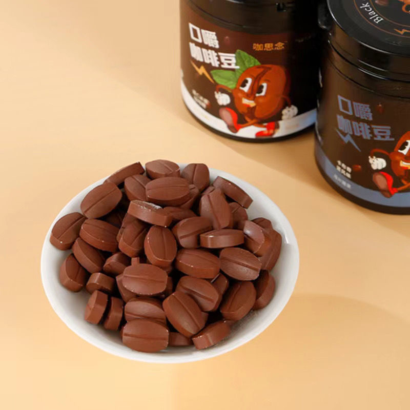 Coffee Bean Chewable Tablets Sugar-Free Instant Coffee Candy Latte Cappuccino Flavor 100g key features