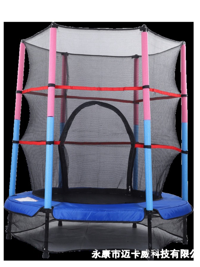Trampolín para niños en casa, cama de salto pequeña para interiores con red protectora, cama de frotamiento de juguete para bebés, cama de rebote de 55 pulgadas