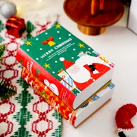 2-стиль Рождество ручной работы DIY книга-образная упаковочная коробка флип Печенье Подарочная упаковка коробка