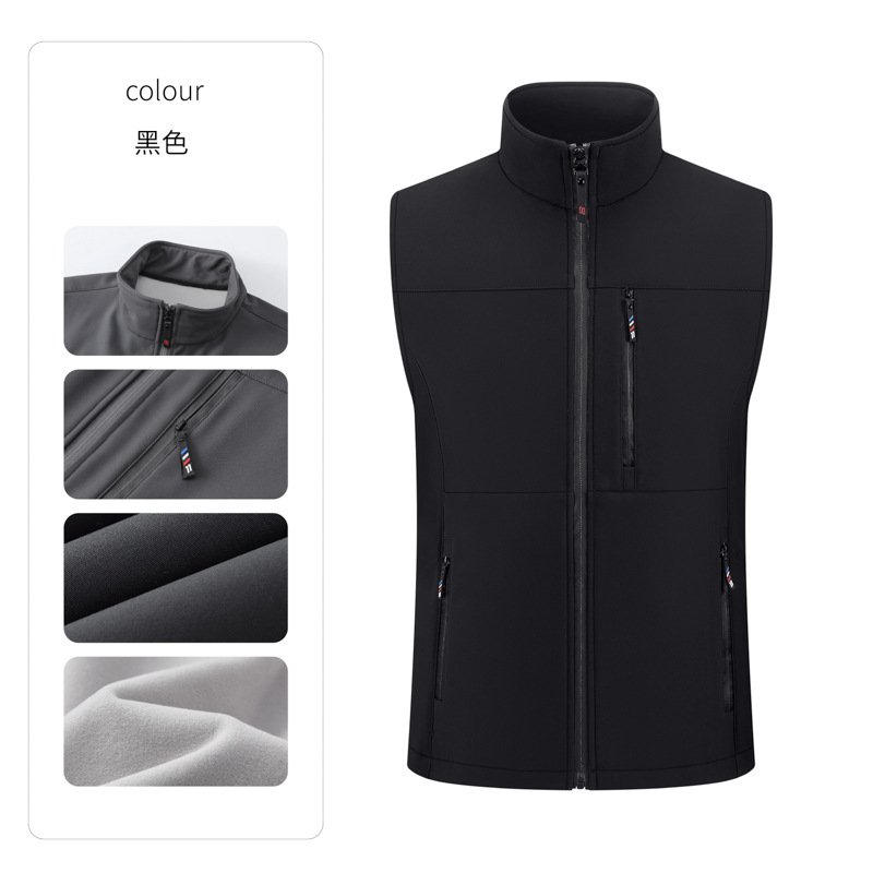 软壳冲锋衣马甲定制logo多口袋防水背心印字印图工作服加厚坎肩|undefined