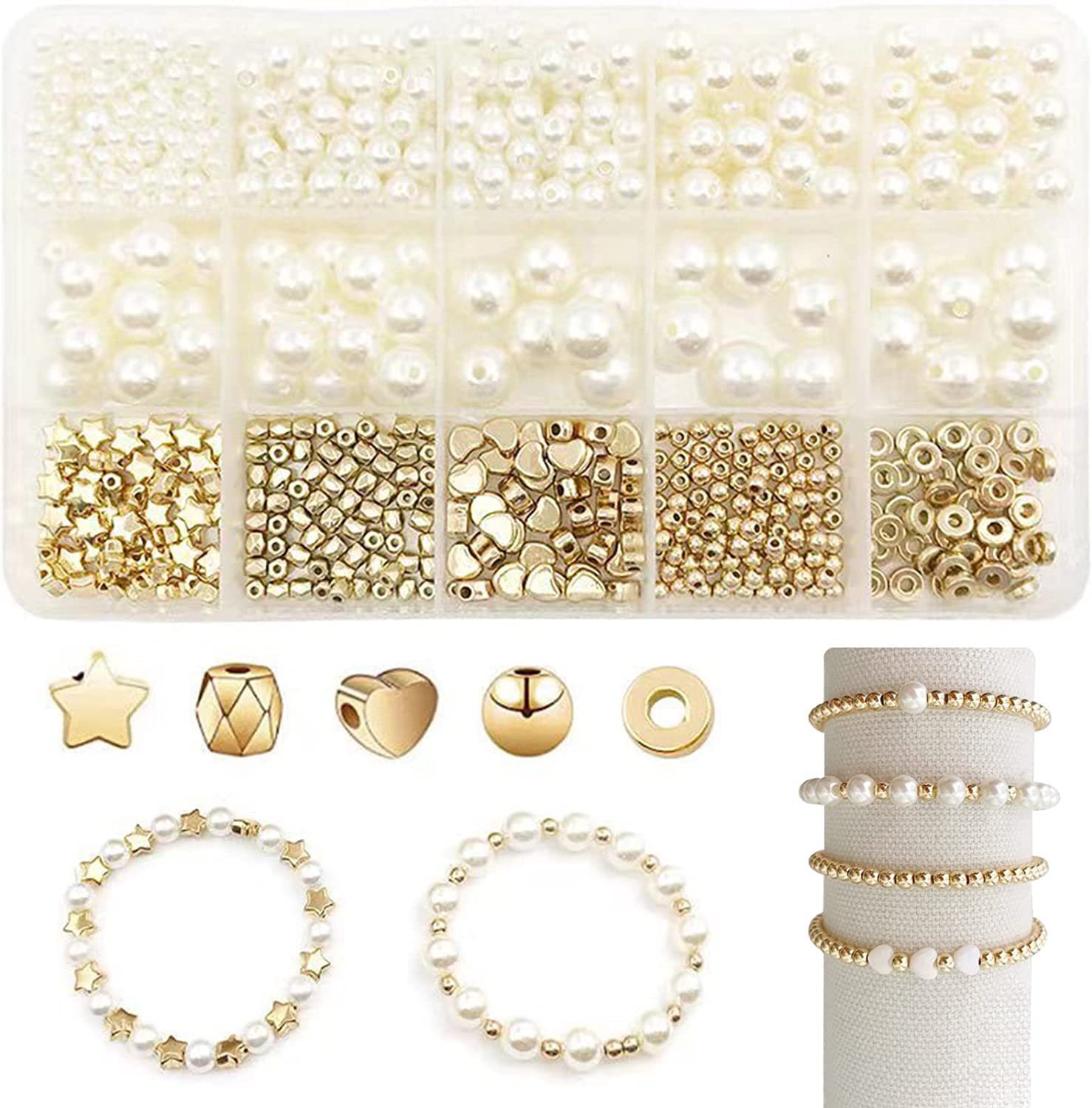 1 Set Imitation Pearl Round Star Heart Shape Beads display picture 1