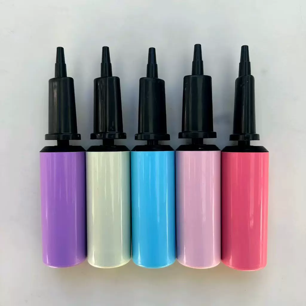 厂家直销气球打气筒手推塑料双向充气筒斜口便携式气球打气筒批发