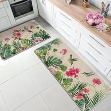 跨境轻奢高级感长条脚垫家用厨房防滑耐脏两件套地垫TEMU可批发