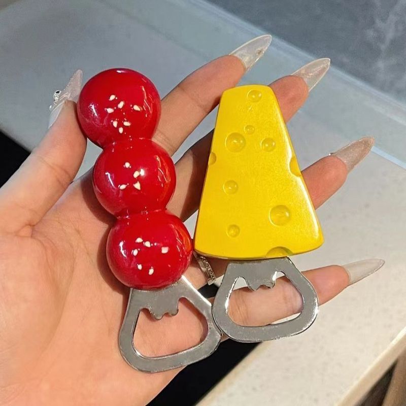 创意可爱家用冰箱磁吸糖葫芦奶酪开瓶器装饰磁性瓶盖新款立体起子|undefined
