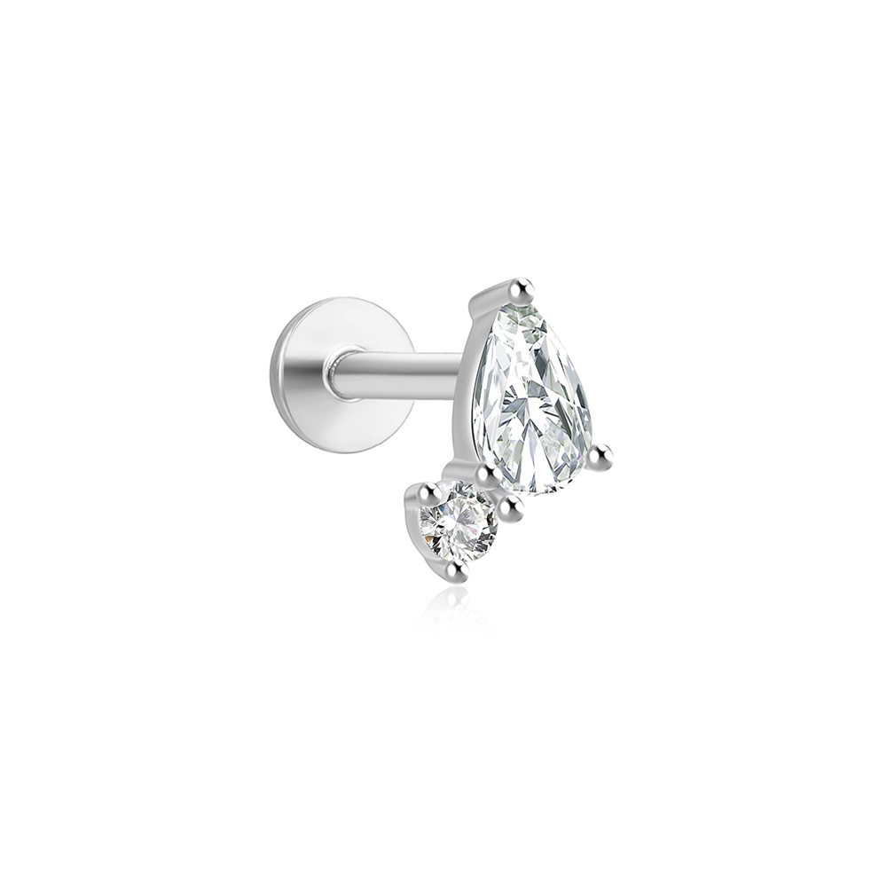 1 Piece Simple Style Geometric Plating Sterling Silver Zircon Ear Studs display picture 92